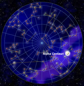 Star Map Showing Alpha Centauri's Designation & Location